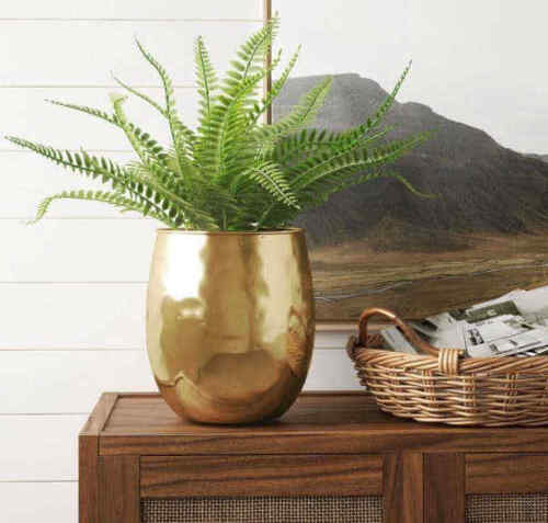 Metal Planter Vase Gold - Threshold 9.6" x 9.6"
