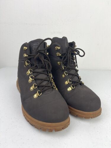 MENS FILA RAVINE 19 BROWN NUBUCK GUM SOLE COLOR LACE UP HIKING BOOTS