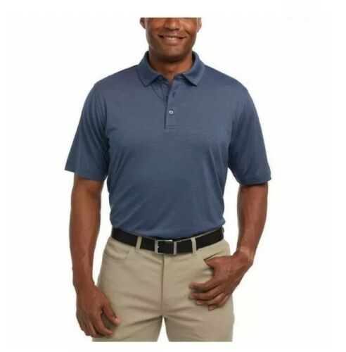 NWT Men's Pebble Beach Dry-Luxe Performance Polo Golf Shirt Blue