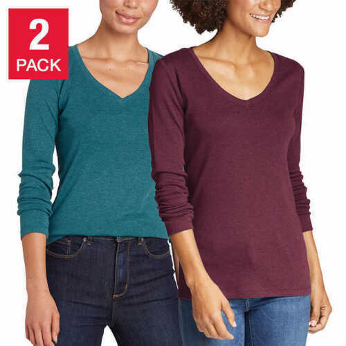 Eddie Bauer Ladies' 2 Pack Long Sleeve Comfort Fit Tee Slim Fit