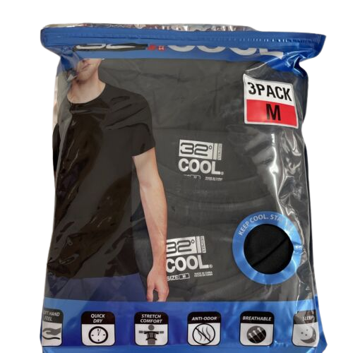 32 Degrees Men's Cool Short Sleeve Crew Neck Quick-Dry 3 Pack