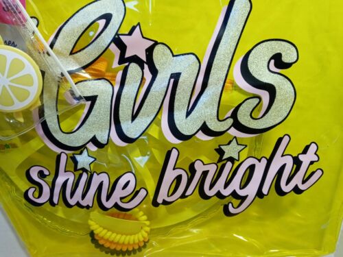 Limited Too 6 Piece Yellow See Through Tote Girls Shine Bright