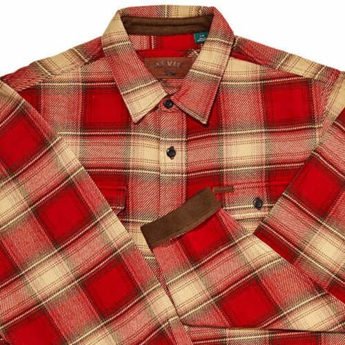 Orvis Tall Pine Plaid Heavy Weight Flannel Shirt Men  Warmer Pocket