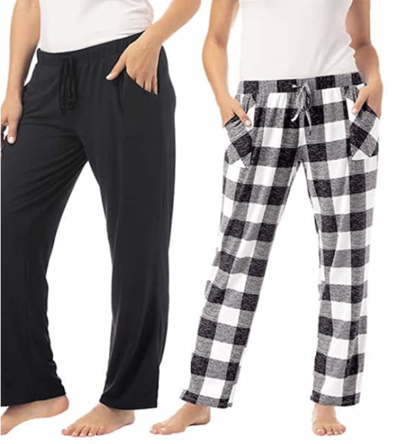 Lucky Brand Women's 2 Pack Straight Leg Lounge Pant with Drawstrings