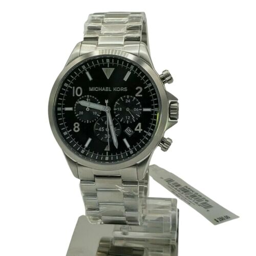 Michael Kors Gage Men's Black Dial Chronograph Stainless Steel 45mm Watch MK8826