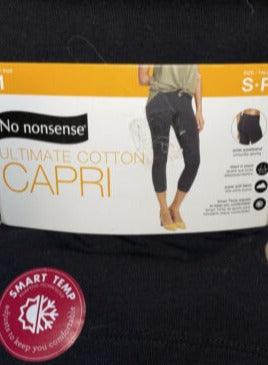 No Nonsense Women's Ultimate Cotton Capri Legging BLACK