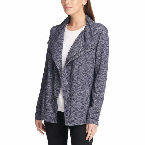 G.H.Bass Ladies' Knit Zip Cardigan Navy Combo