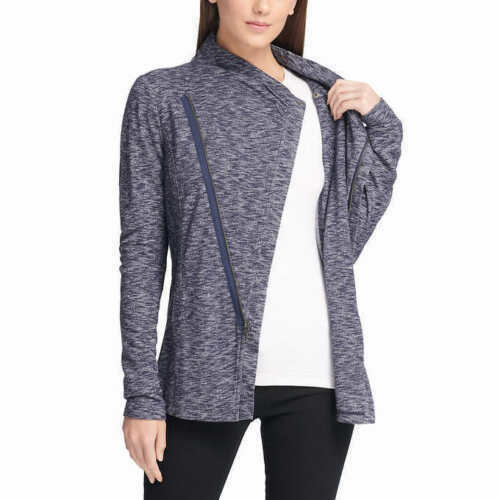 G.H.Bass Ladies' Knit Zip Cardigan Navy Combo