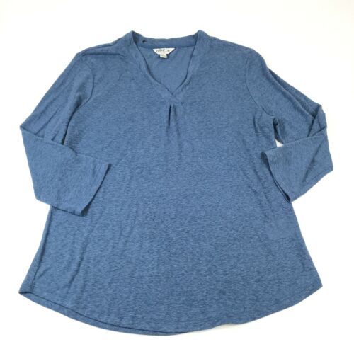 Orvis Women's 3/4 Sleeve V-Neck Linen Blend T-Shirt