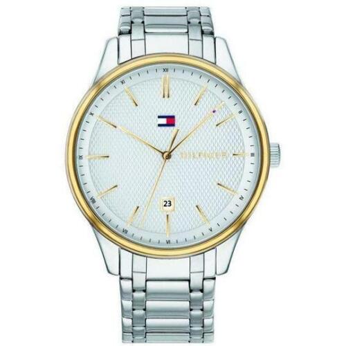 Tommy Hilfiger Men's Gold-tone White Dial Stainless Steel Watch 1791491