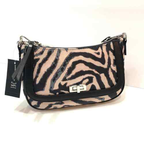 INC Holliee Flag Baguette Small New Zebra Crossbody Handbag Great for Gifting
