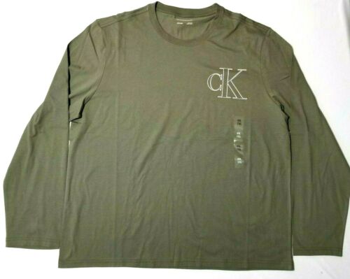 Men's Calvin Klein Long Sleeve T-Shirt CK Logo OLIVE