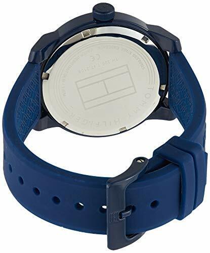 Tommy Hilfiger Men's Quartz Plastic and Rubber Casual Watch, Color -Blue