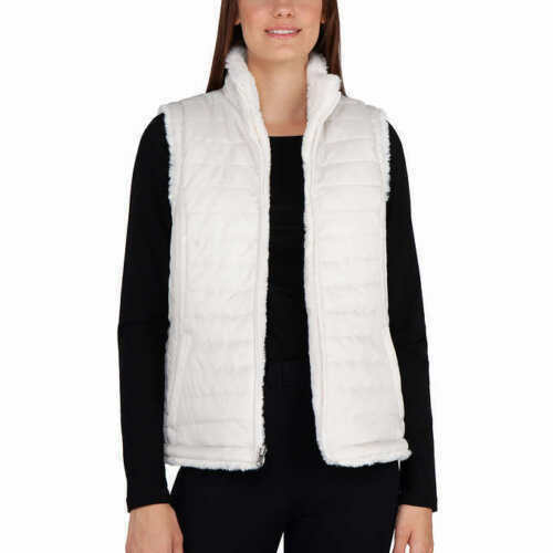 Nicole Miller Ladies Reversible Faux Fur/Nylon Vest,