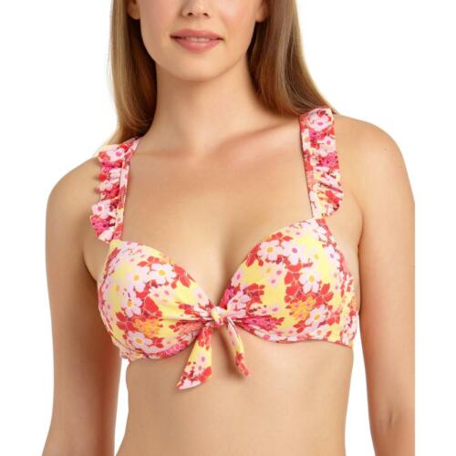 California Waves para mujer Amarillo Bralette Push-Up Natación Top separa