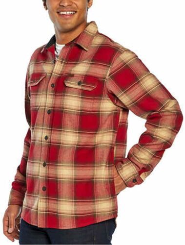 Orvis Tall Pine Plaid Heavy Weight Flannel Shirt Men  Warmer Pocket