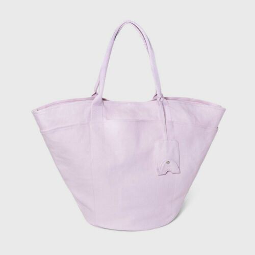 A new Day Tote Handbag Tie Closure Lilac Purple large washable tote never full