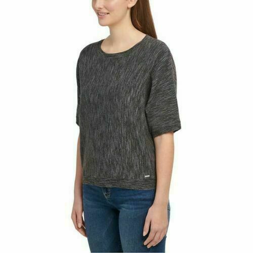 DKNY Jeans Women's Marled Knit Dolman Half Sleeve Top