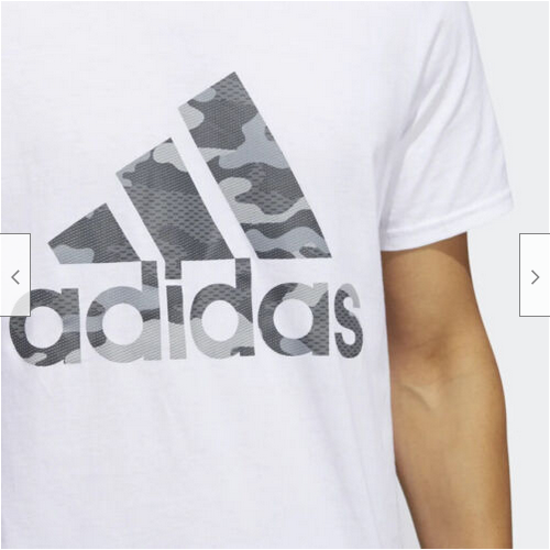 ADIDAS men's logo short sleeve amplifier tee shirt, white