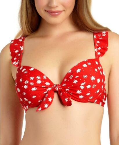 California Waves Juniors' Red Ruffle Push Up Bikini Swimsuit Set 2 pieces