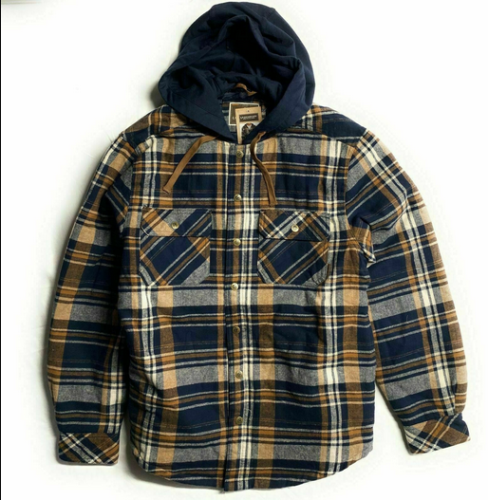 Legendary Outfitters Men's Cotton Flannel Hooded Shirt Jacket,