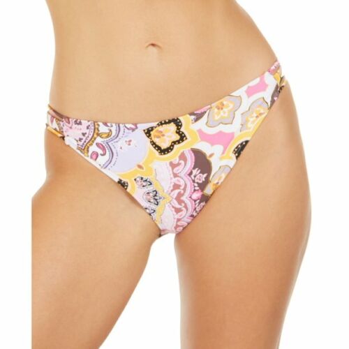 Hula Honey Bikini Swim inferior grandes Paisley Fiesta Impreso Lila Fizz Multi