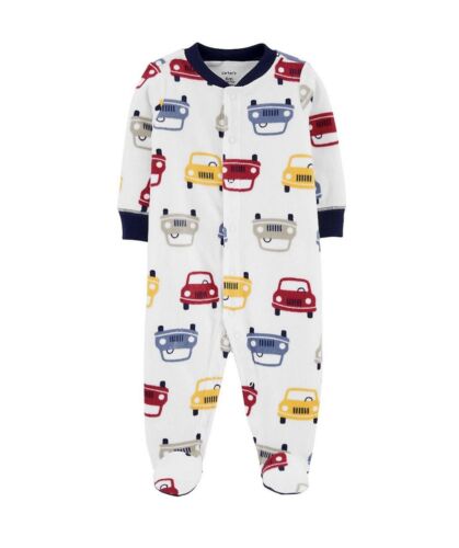Carter's Pajamas Sleeper Boys Newborn Car Print Fleece
