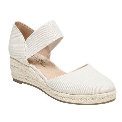 Lifestride Womens Veleocity Tan Espadrille Wedge Platform Strap Sandal