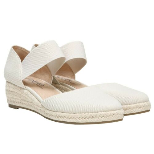 Lifestride Womens Veleocity Tan Espadrille Wedge Platform Strap Sandal