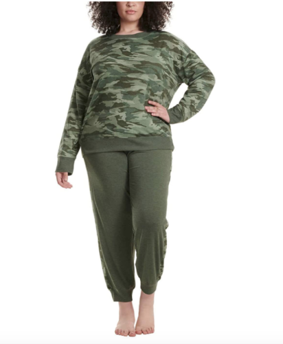NWT Splendid Women's 2-Pc Pajama Set Long Sleeve Crewneck Top & Jogger Pants