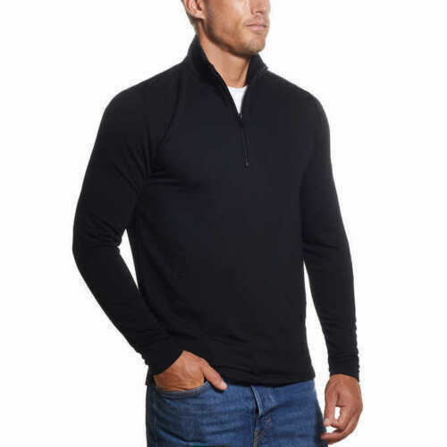 Weatherproof Vintage Men’s Quarter Zip Pullover, Black