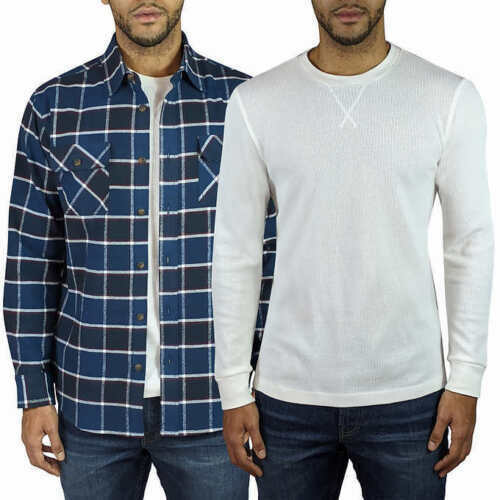 Jachs New York 2-Pack Men's Waffle Thermal & Flannel Shirt