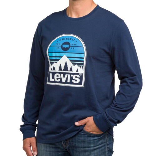 Levi's Mens Long Sleeve T Tee Shirts NAVY