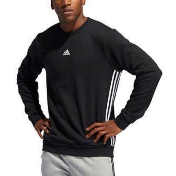 Mens  Adidas Lightweight Fleece Logo Stripes /black