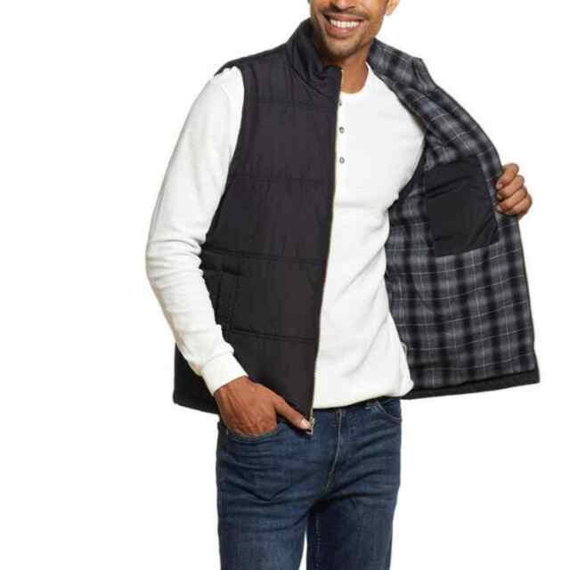 Men's Weatherproof Vintage Flannel Lined Quilted Vest