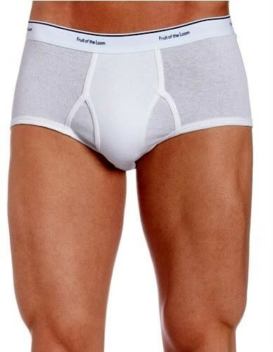 Fruit Of The Loom Men's Full Cut 100% Cotton White Briefs - 7 Pack