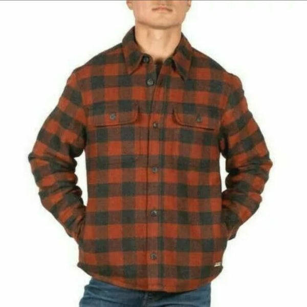 JACHS NY Men's Buffalo Plaid Wool Blend Shirt Jacket