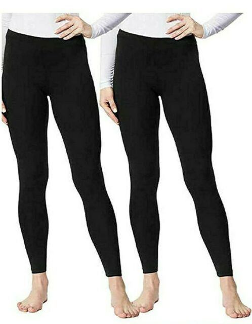 32 Degrees Heat Stretch Base Layer Leggings Pants Black Women's  2 Pack