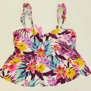 Island Soul Curve womans The Ruffle Oasis Tankini Top