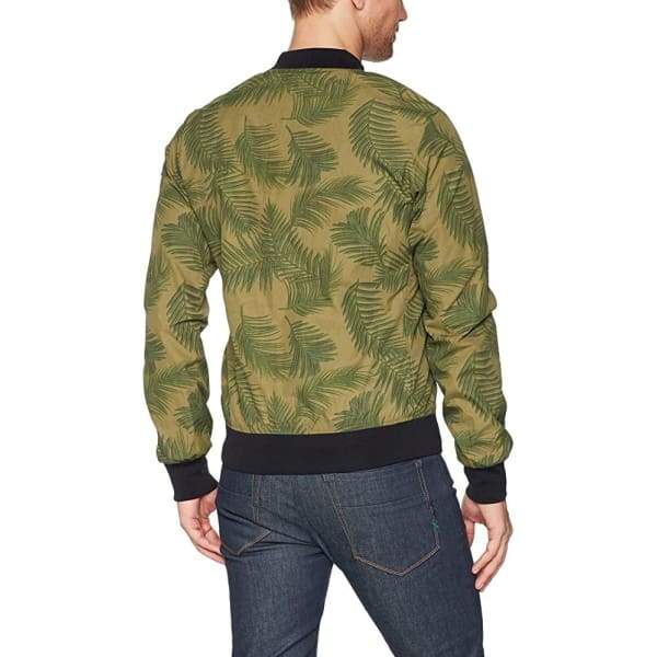 Scotch & Soda Men’s Chic Bomber Jacket with All-Over Leaf Pattern - L - Men Jacket