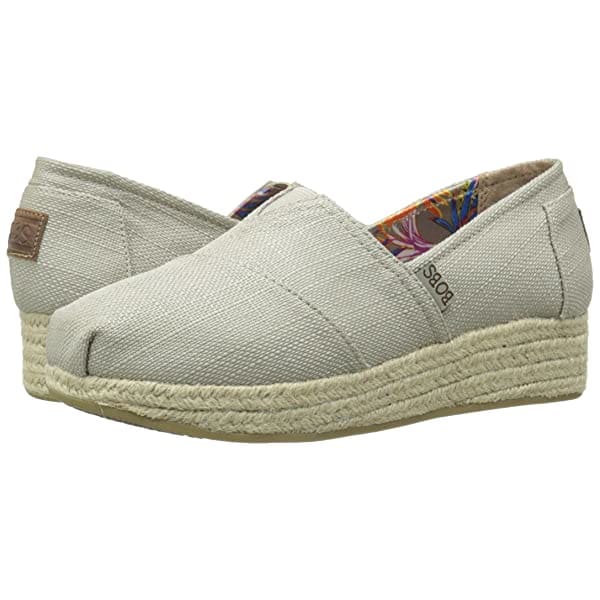 Skechers WOMEN’S BOBS HIGHLIGHTS HIGH JINX WEDGE ESPADRILLE Taupe shoes - 38 - Woman Shoes