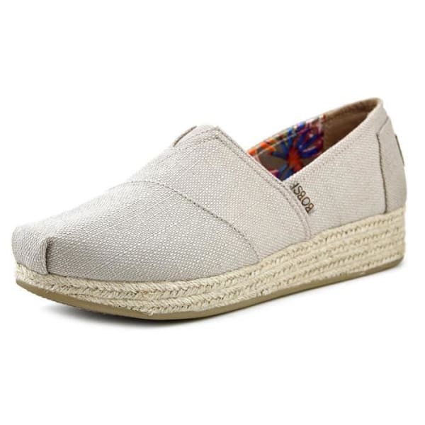 Skechers WOMEN’S BOBS HIGHLIGHTS HIGH JINX WEDGE ESPADRILLE Taupe shoes - 38 - Woman Shoes