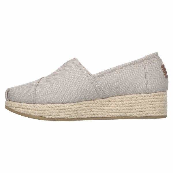 Skechers WOMEN’S BOBS HIGHLIGHTS HIGH JINX WEDGE ESPADRILLE Taupe shoes - 38 - Woman Shoes
