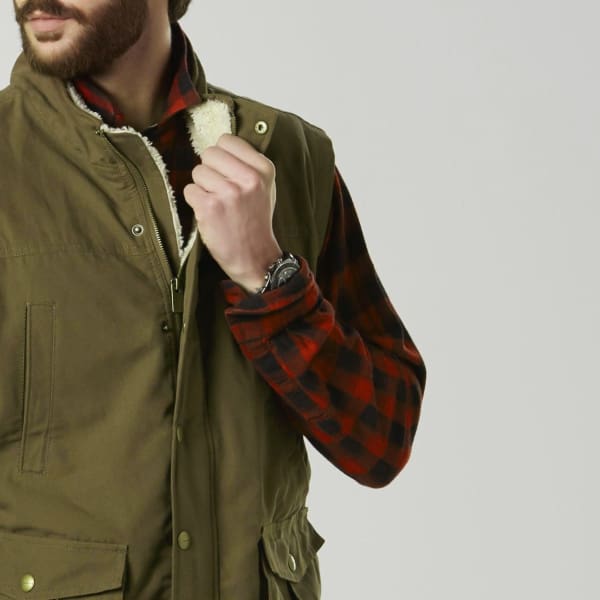 Surplus Men’s Fleece-Lined Canvas Vest - Men Jacket