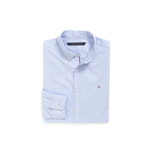 TOMMY HILFIGER CUSTOM FIT ESSENTIAL SOLID SHIRT Collection Blue – 200 Brands