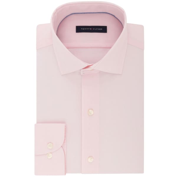 Tommy Hilfiger Mens Regular Fit Non-Iron Stretch Dress Shirt Petal - XL - Men Dress Shirt