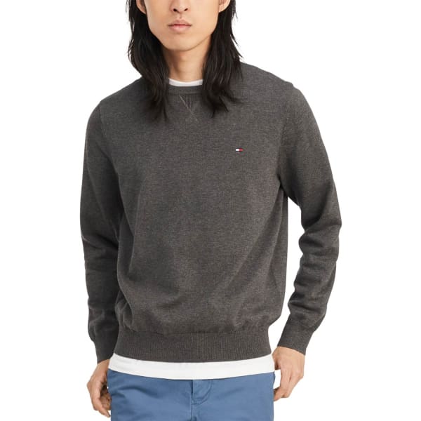 Tommy Hilfiger Mens Signature Regular Fit Solid Sweater Gray - XL - Men Sweater Hoodie Pullover