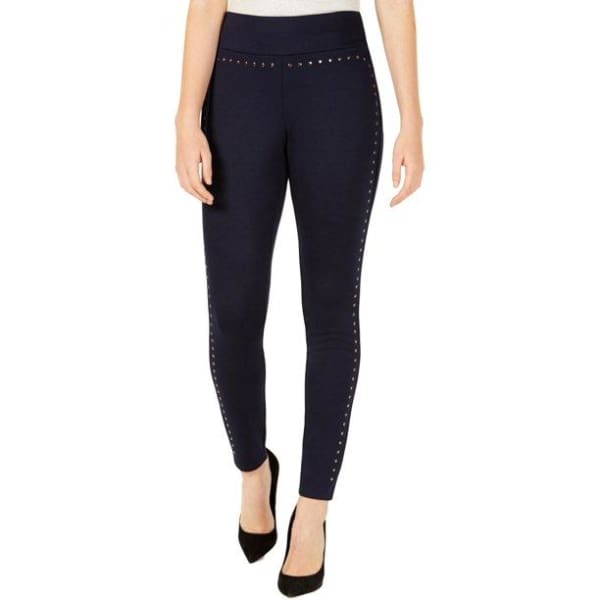 Ultra Flirt Womens Juniors Studded High-Rise Leggings - M - Woman Sport Pants and Leggings