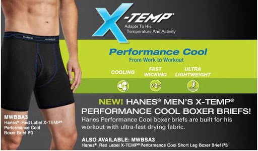 Hanes Mens X-Temp Performance Cool Boxer Brief