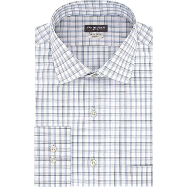 Van Heusen Men’s Classic-Fit Stretch Flex Dress Shirt Azure - Men Dress Shirt